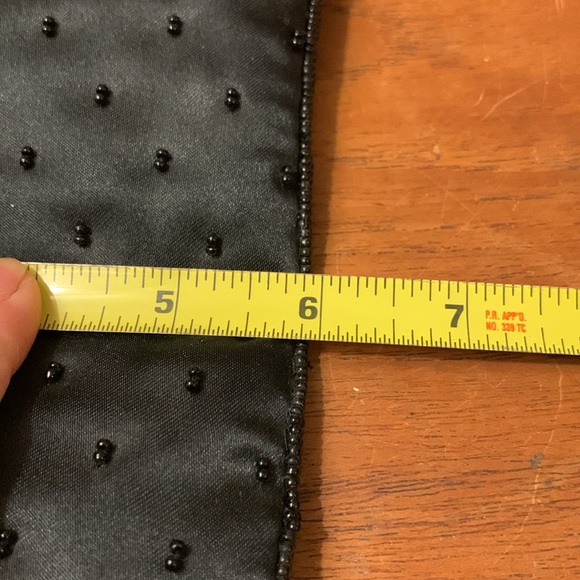 90’s BLACK SATIN MINI BAG PURSE EVENING BAG WITH BEADED DETAIL, and BEAD… - Picture 8 of 11